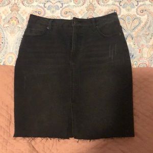 Black denim skirt